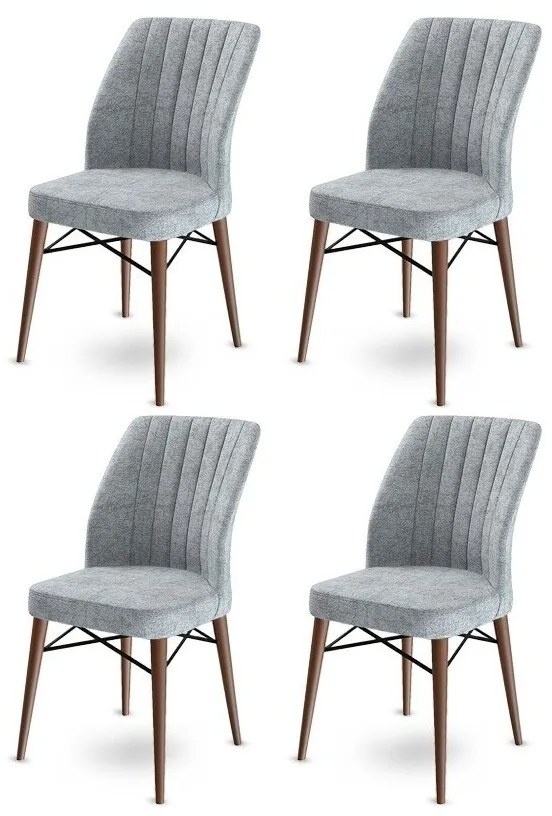 Zestaw krzeseł do jadalni Flex Grey and Brown, 4 szt.