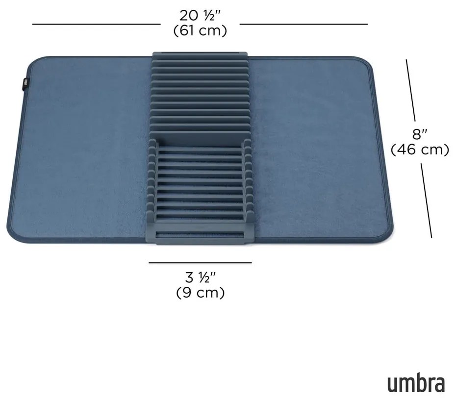 Niebieska tekstylna podkładka do naczyń 61x46 cm Udry – Umbra