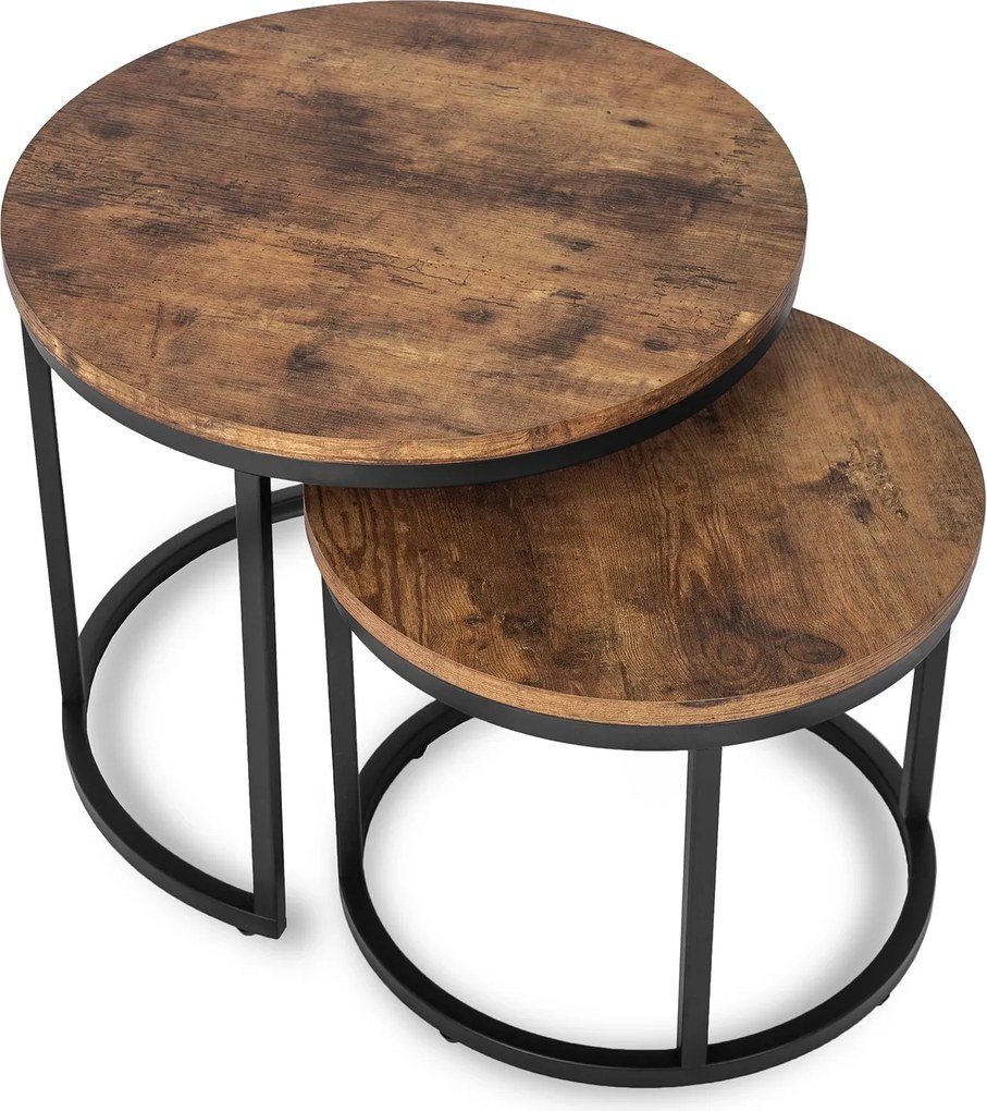 Zestaw Stolików Kawowych FIGO 43 cm/53 cm Dąb Rustykalny