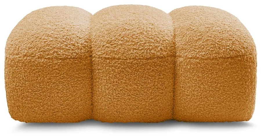 Musztardowy podnóżek z materiału bouclé Hippolyte – Bobochic Paris