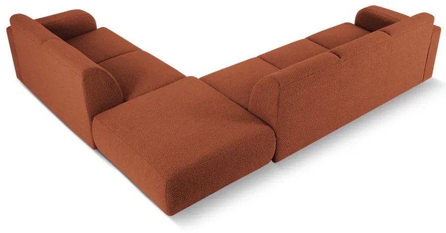 Brązowy narożnik z materiału bouclé (prawostronny) Molino – Micadoni Home