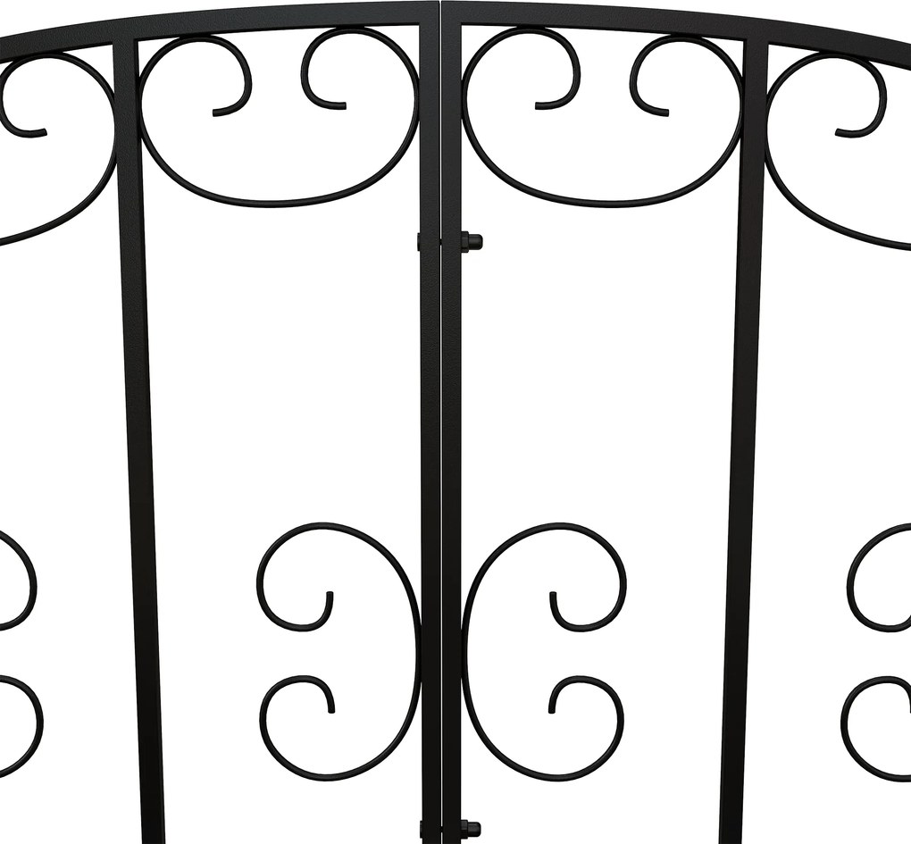 Outsunny Most ogrodowy z metalu w stylu vintage, dekoracja do ogrodu i stawu, 119x67x70 cm, czarny