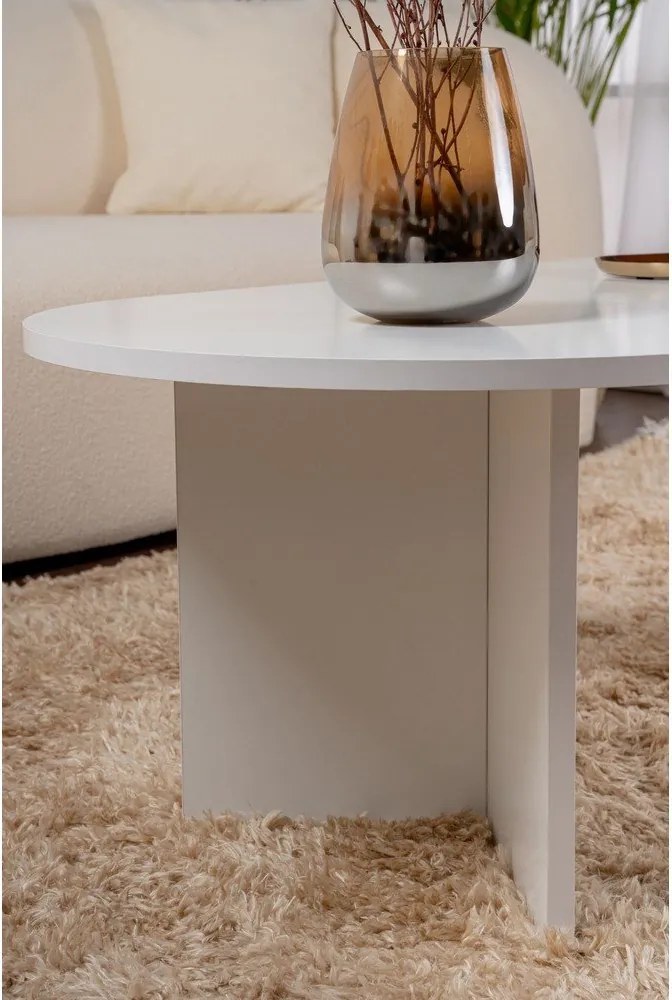 Biały stolik z matowym wykończeniem 60x119 cm Sable – Kalune Design