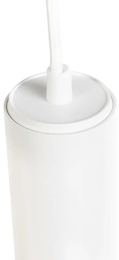 Designerska lampa wisząca biała z adapterem szynowym 1-fazowym - Slimline Tuba Small Nowoczesny Oswietlenie wewnetrzne