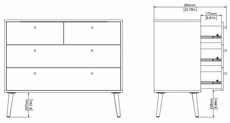 Antracytowa niska komoda 99x82 cm Bodo – Tvilum