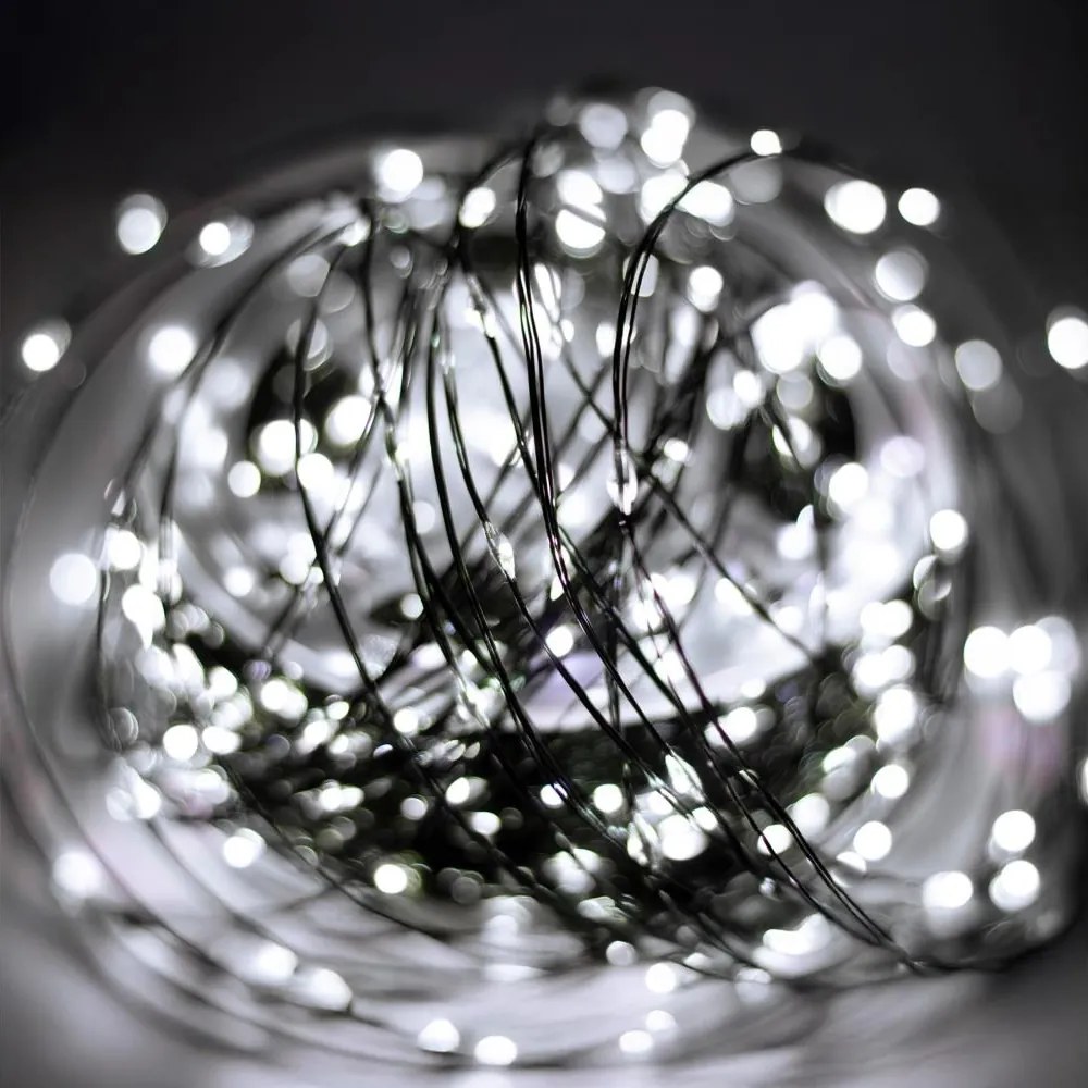 Zewnętrzny łańcuch świetlny LED 1500xLED/230V, 8 funkcji, 153 m, IP44, zimne białe światło + pilot