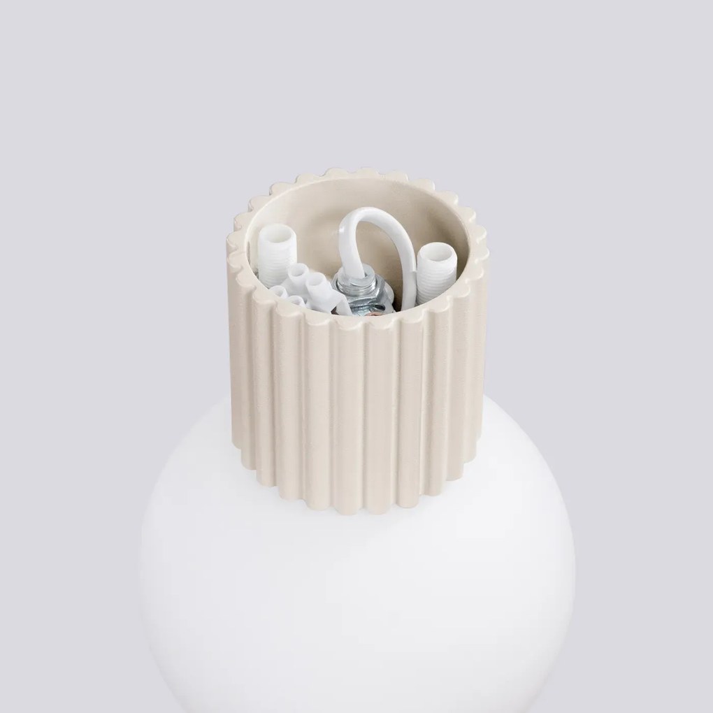 Kinkiet HALO beżowy IP44 ryflowany SOLLUX LIGHTING