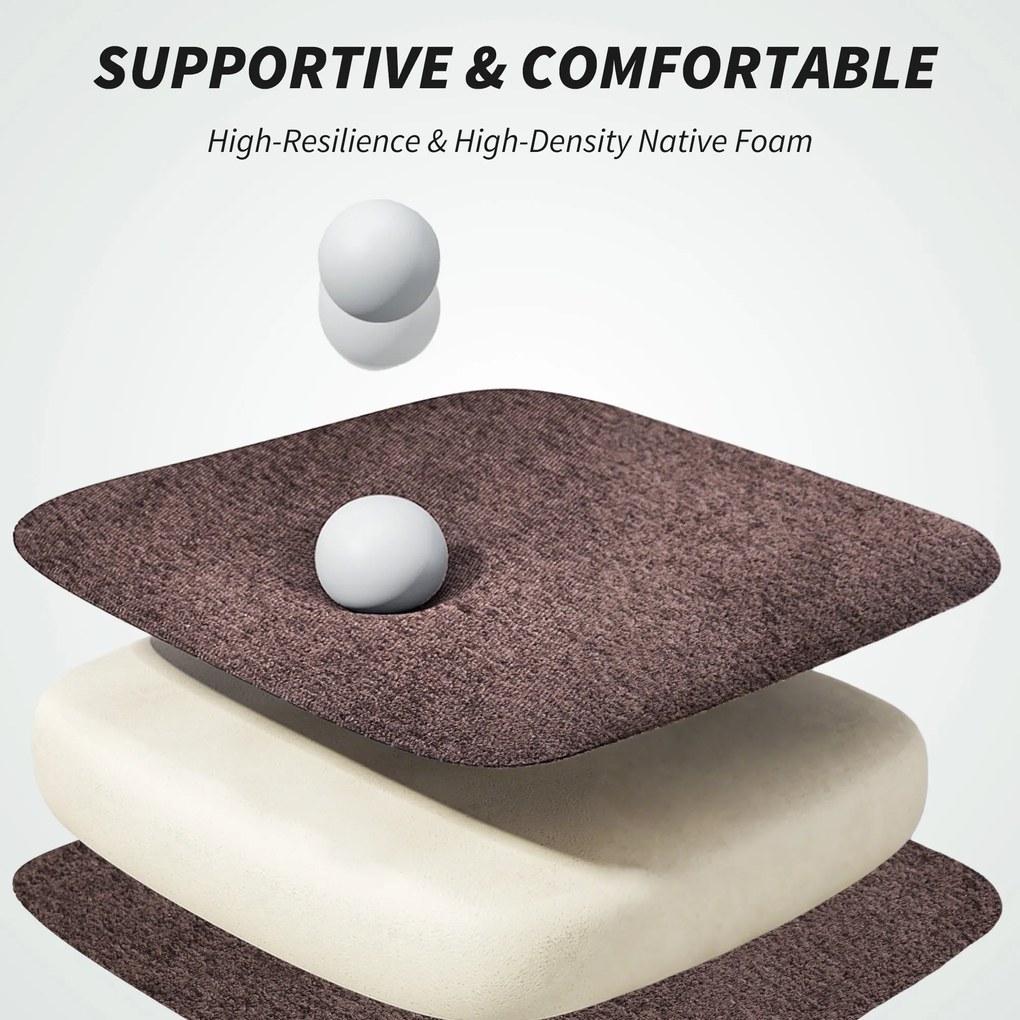 HOMCOM Fotel biurowy z regulowanym oparciem, obrotowy fotel tapicerowany, fotel wyściełany, regulowana wysokość, stal, brązowy