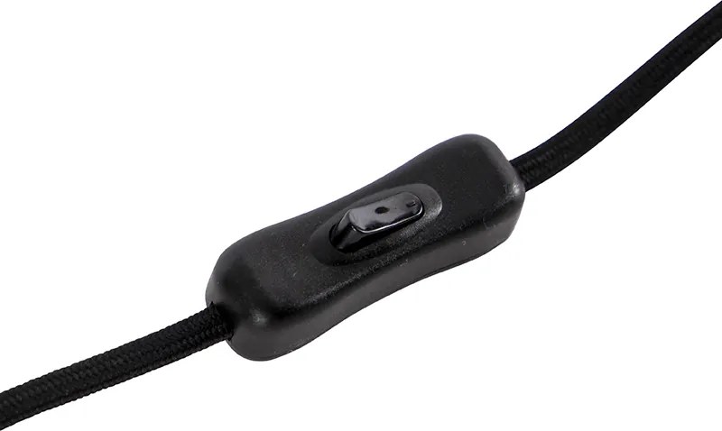 Designerska lampa stołowa czarna z przydymionym szkłem na stojaku - Dome