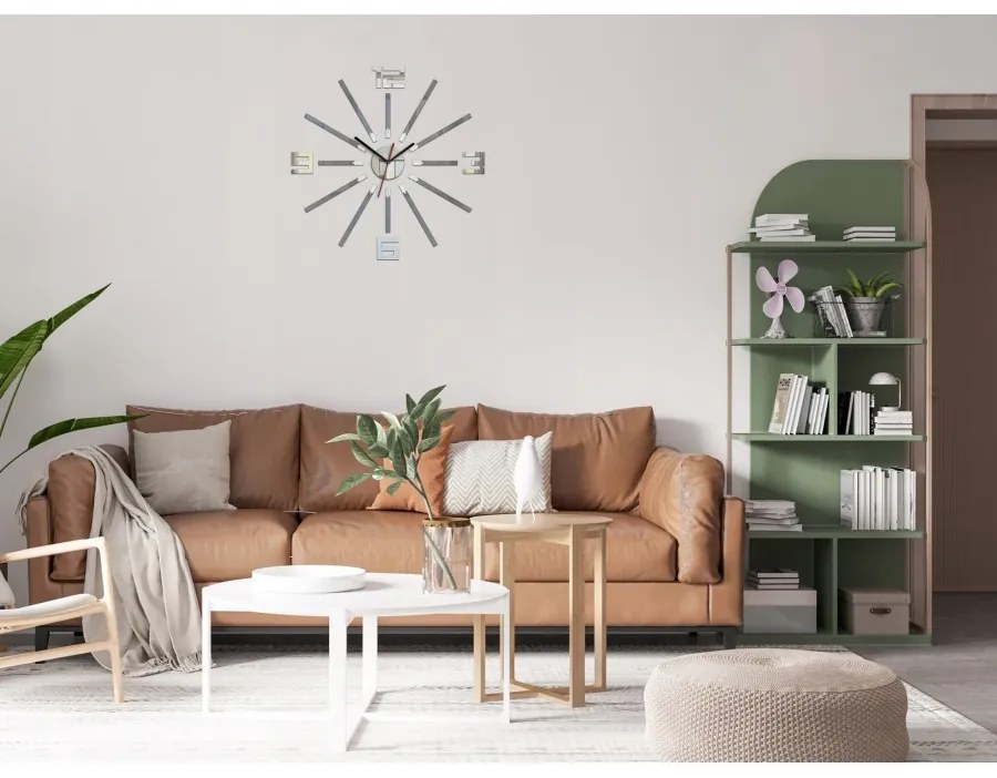 Zegar ścienny naklejany duży nowoczesny akrylowy na ścianę do kuchni salonu