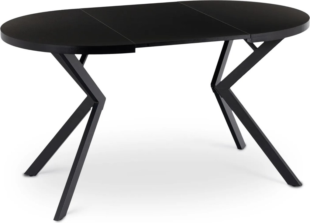 Stół Okrągły Rozkładany DORIAN 80-160 cm Czarny Nowoczesny Loft
