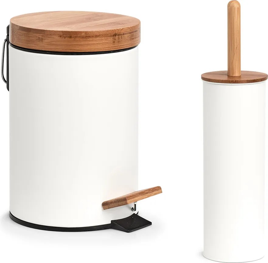 Szczotka WC z metalu i bambusa, Ø 10 cm