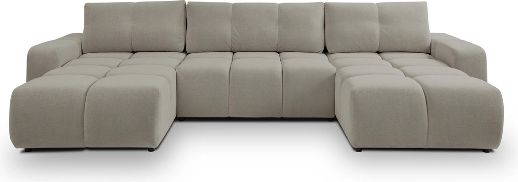 Masseno Narożnik DUCA z funkcją spania i pojemnikiem na pościel Narozniki U, Rozkładana sofa - Jasnoszary, CURIO 83