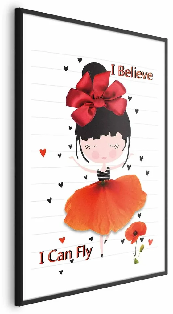 Plakat Fly 21x30 cm z ramą czarną z marginesem ARTGEIST B
