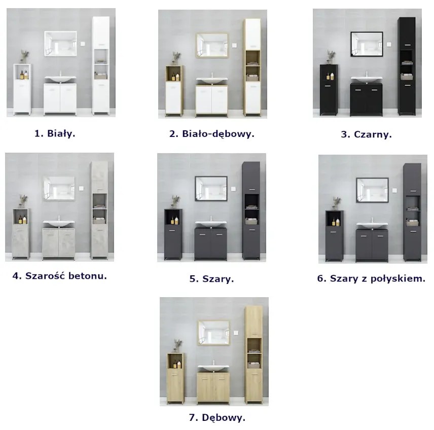 Zestaw 4-częściowy mebli łazienkowych N5-C12