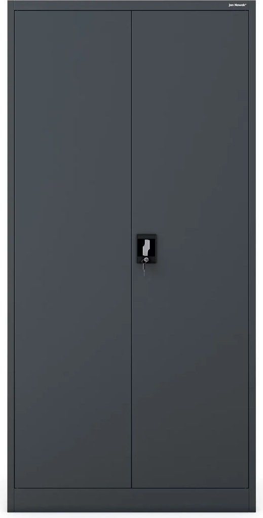 Metalowa szafa do biura głęboka Jan D600, 90x60x185 cm, antracyt
