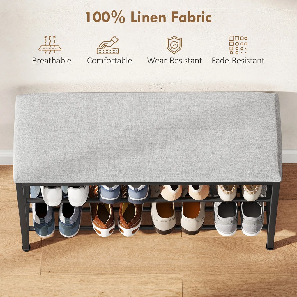 HOMCOM Ławka na buty z siedziskiem i miejscem do przechowywania czarna 81x31x50 cm | Aosom PL