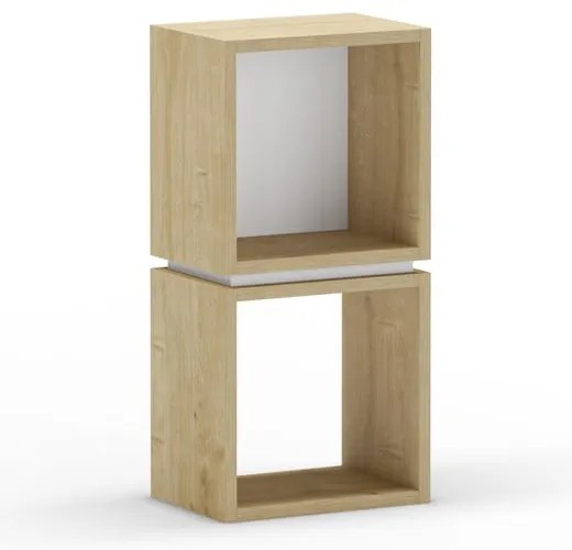 Biały regał w dekorze dębu 32x66 cm Lofty – Marckeric