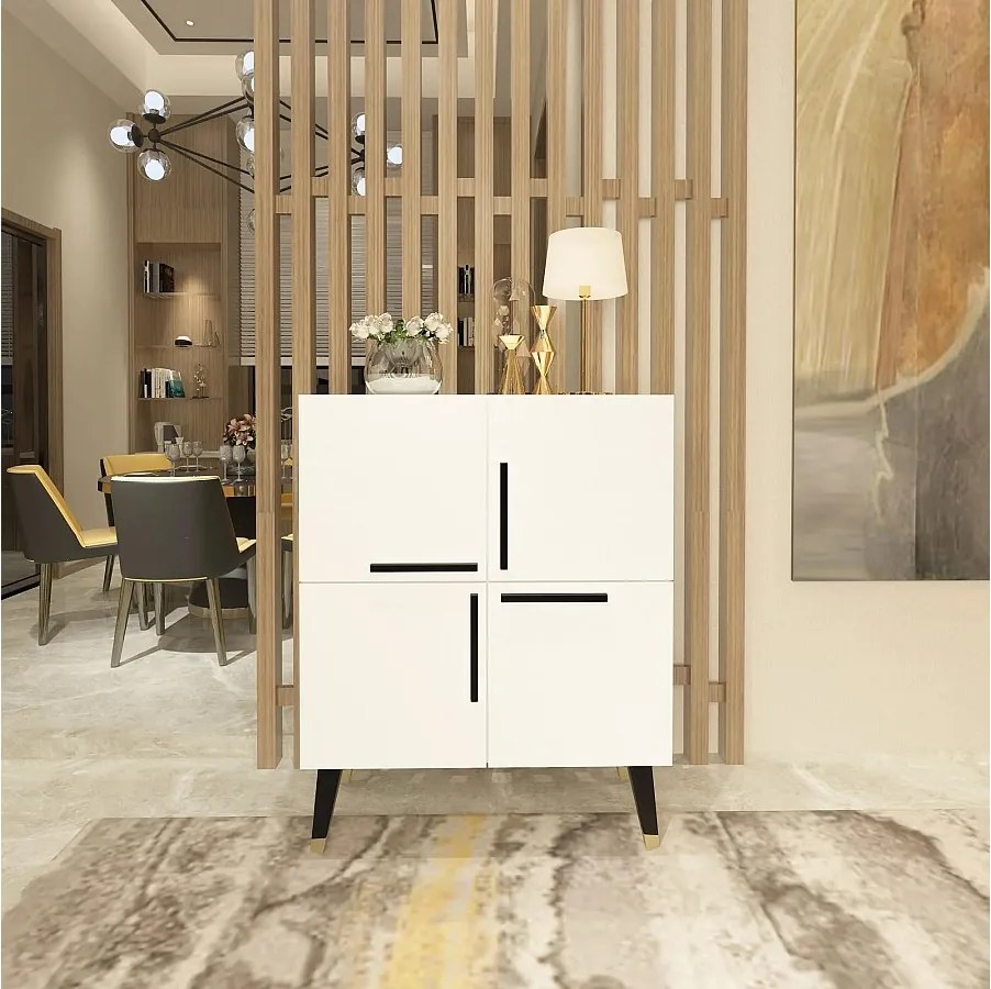 Komoda – 70 cm x 90 cm x 35 cm – Biała – Płyta wiórowa