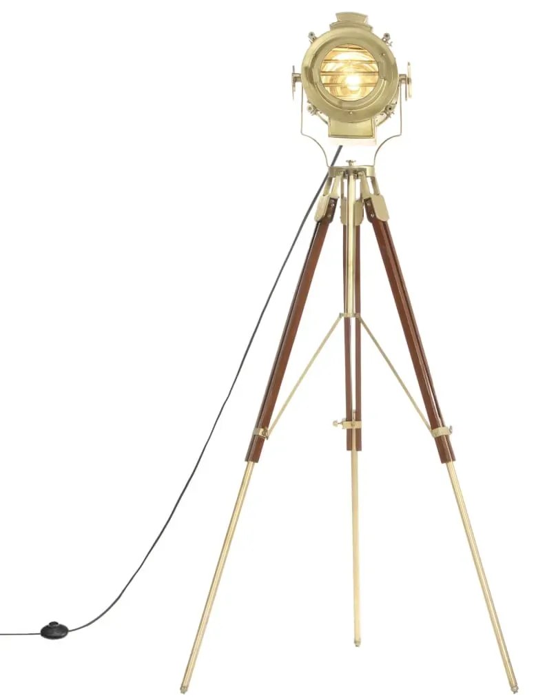 Regulowana lampa podłogowa trójnóg retro z drewna mango - 5X EX198 G0-B69