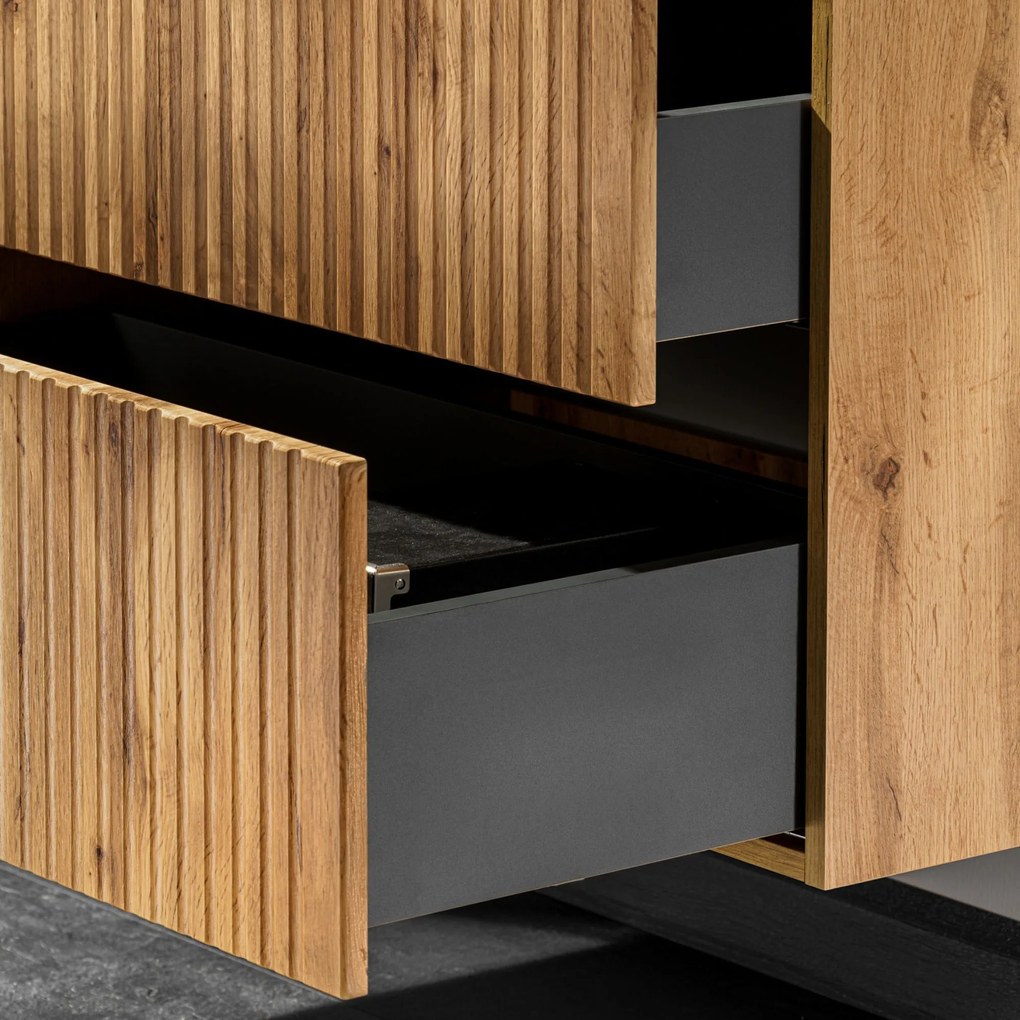 Szafka umywalkowa ASTROS w kolorze naturalnego drewna 80 x 46 cm z blatem Light OAK