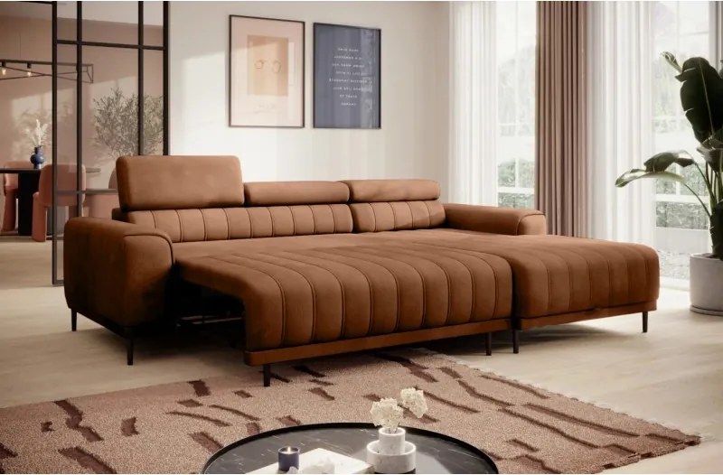 Narożnik CALDO S/MINI Prawostronny z funkcją spania wolnostojąca w tkaninie RUN AGAIN 53 WERSAL