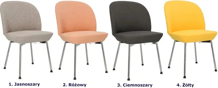 Ciemnoszare chromowane krzesło tapicerowane K6-L25