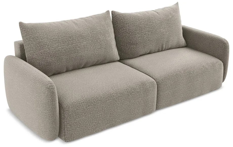 Beżowa rozkładana/ze schowkiem sofa 238 cm Kalena – Makamii