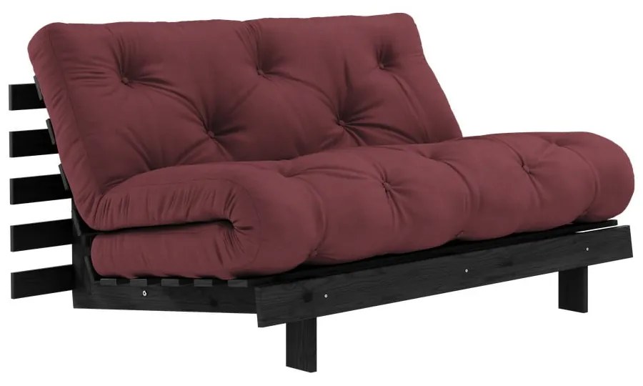 Bordowa rozkładana sofa 140 cm Roots Black Night – Karup Design