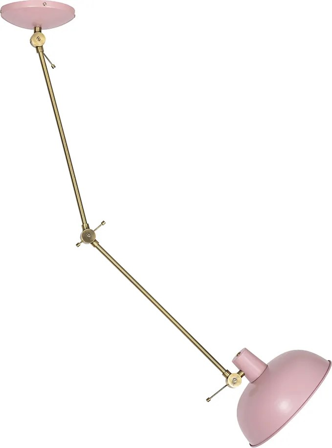 Lampa sufitowa w stylu retro różowa z brązem - Milou