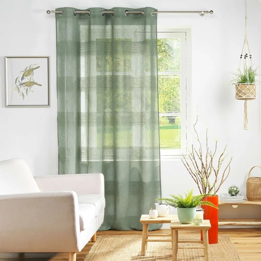 Zielona firanka 140x280 cm Terraza – douceur d'intérieur