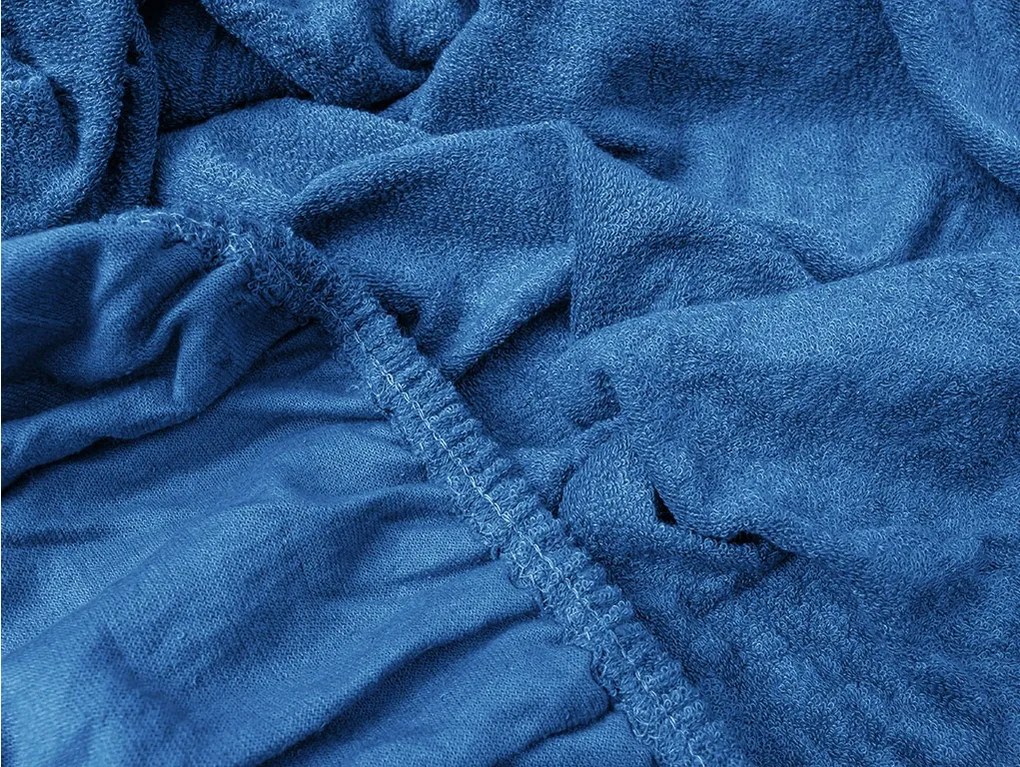 PrzytulneMieszkanie.pl Prześcieradło frotte EXCLUSIVE granatowe 200x220 cm