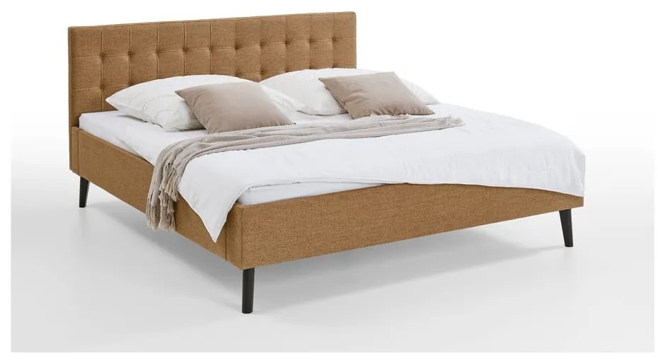 Brązowe tapicerowane łóżko dwuosobowe 180x200 cm Empire – Meise Möbel
