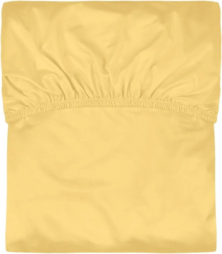 Żółte bawełniane prześcieradło z gumką 180x200 cm Oba – noo.ma