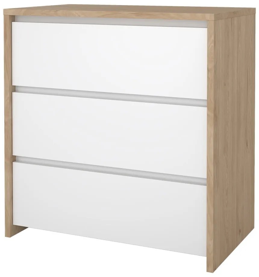 Biało-naturalna komoda w dekorze dębu 80x84x48 cm Next – Tvilum