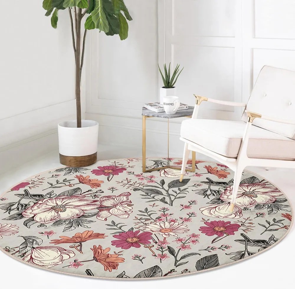 Okrągły dywan odpowiedni do prania i robotów sprzątających ø 120 cm Comfort – Mila Home