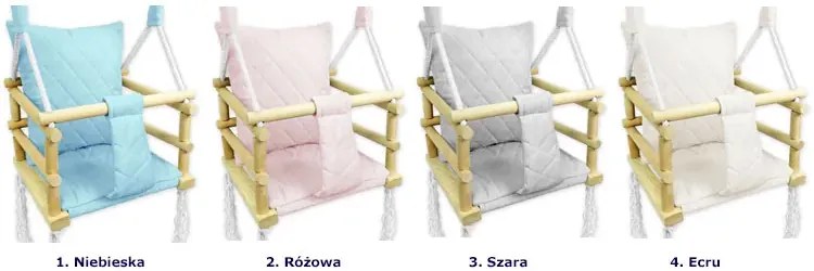 Drewniana huśtawka dziecięca 3w1 ecru - Megan