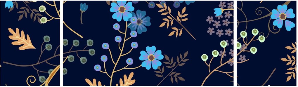 Obraz - Jesienne kwiaty (170x50 cm)