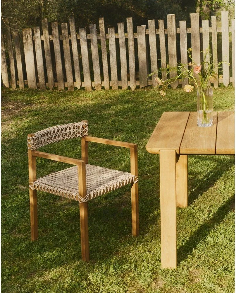 Drewniane/rattanowe krzesła ogrodowe zestaw 2 szt. w naturalnym kolorze Giverola – Kave Home