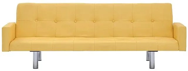 Rozkładana sofa Nesma z podłokietnikami - żółta