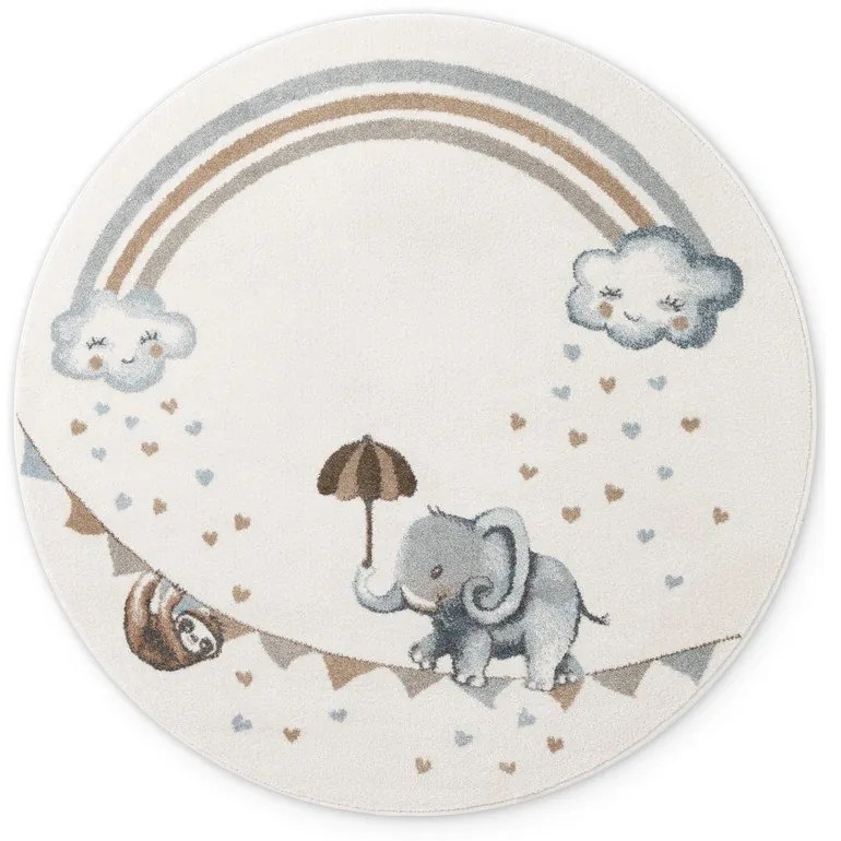 Kremowy dywan dziecięcy ø160 cm Walk like an Elephant Rainbow – Villeroy&amp;Boch