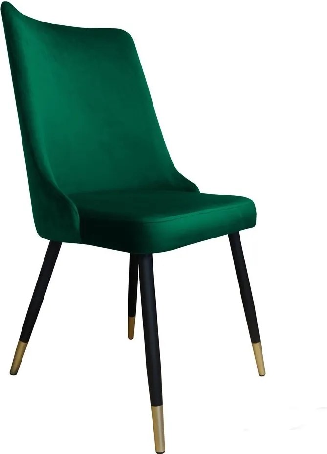 Krzesło Victor tkanina Welur noga metalowa krzesło tapicerowane premium : Kolor nogi - Czano-złota stożek, Kolor tkaniny - VELVET - MG25, Typ siedziska - Siedzisko stałe