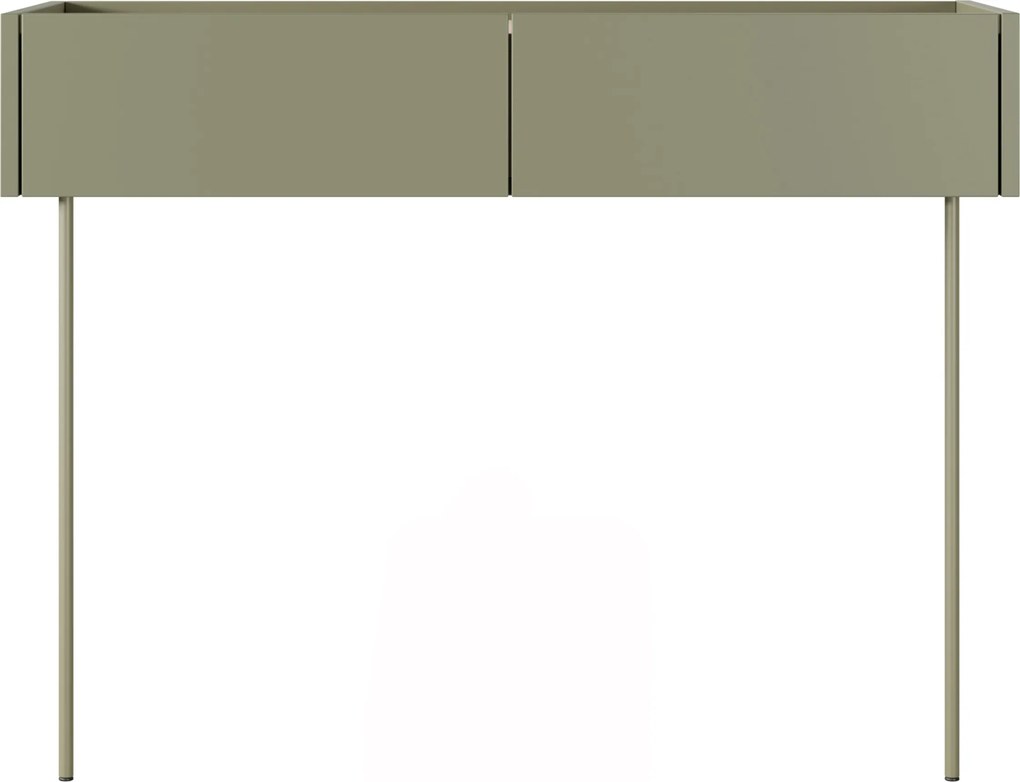 Toaletka Desin 100 cm z szufladami i metalowymi nogami - oliwka / dąb nagano