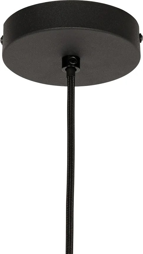 Designerska lampa wisząca czarna ze złotym szkłem - Bert