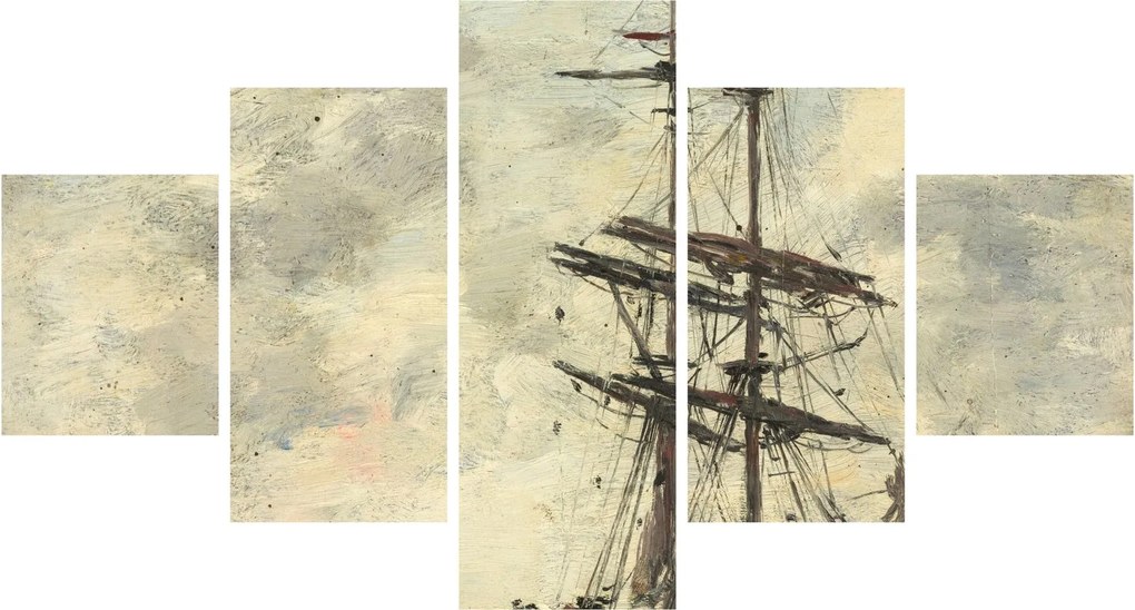 Obraz - Eugène Boudin, Ship on the Touques, reprodukcje (125x70 cm)