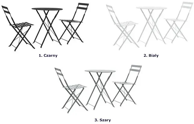 Zestaw białych metalowych mebli ogrodowych F2-R48