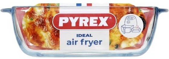 Pyrex Naczynie żaroodporne kwadratowe Air Fryer 1 l, 20 x 17 x 6 cm, 1 l