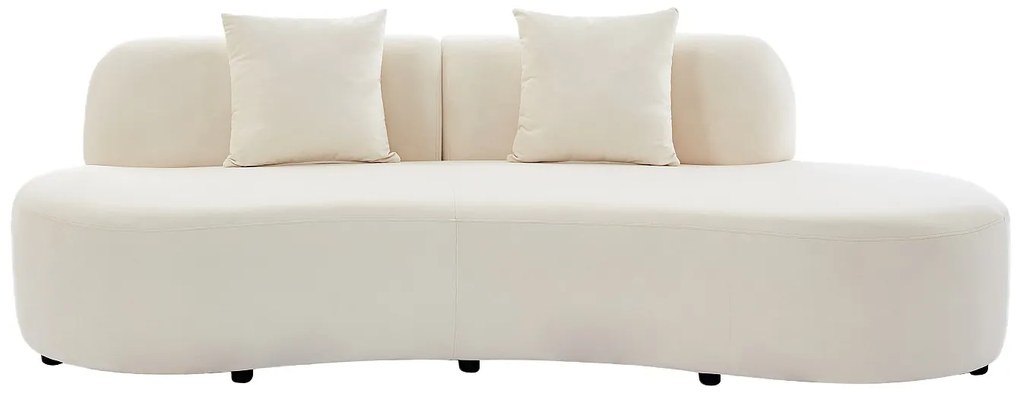 Kanapa 3-osobowa welurowa w kolorze beige BASILIANA