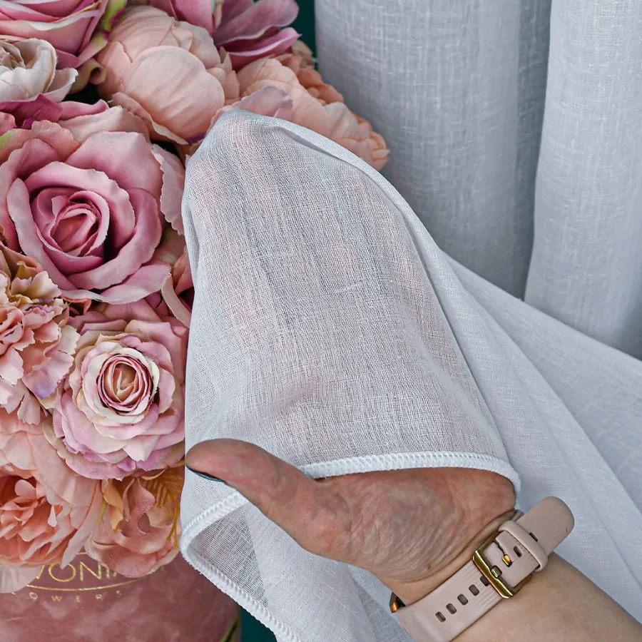 Firana gładka batyst efekt lnu matowa na metry wys. 330 cm z ołowianką