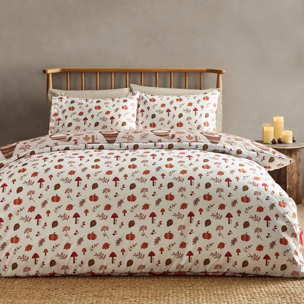 Pomarańczowo-brązowa pościel dwuosobowa 230x220 cm Woodland Gonks – Catherine Lansfield